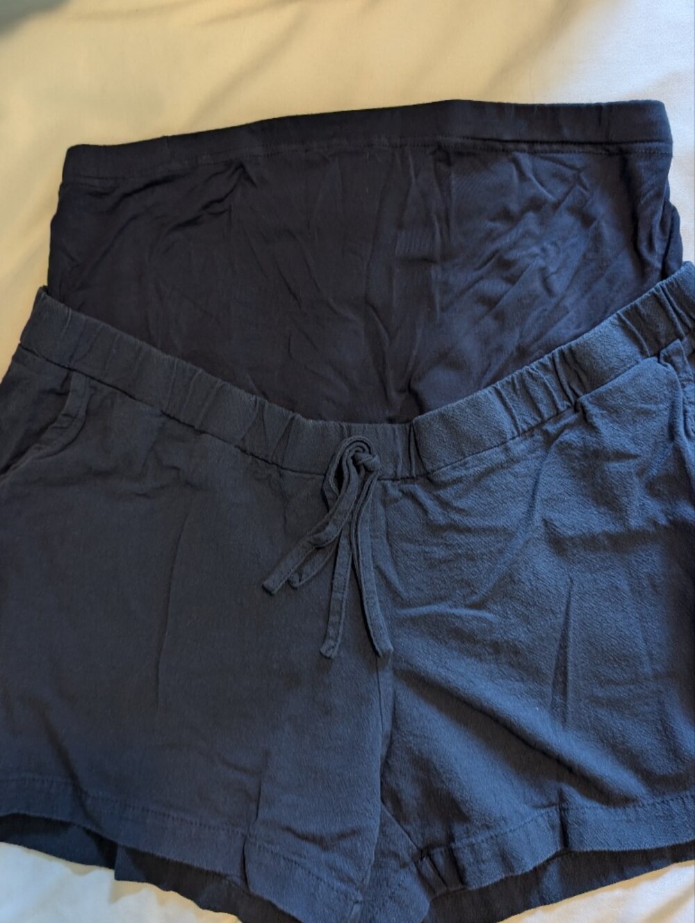 Shein Navy Drawstring Maternity Shorts